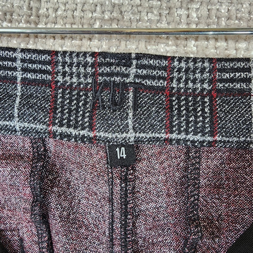 KUT From The Kloth FAB AB Pants Womens 14 Black Red Plaid‎ Hi Rise Skinny NWT - Picture 10 of 12